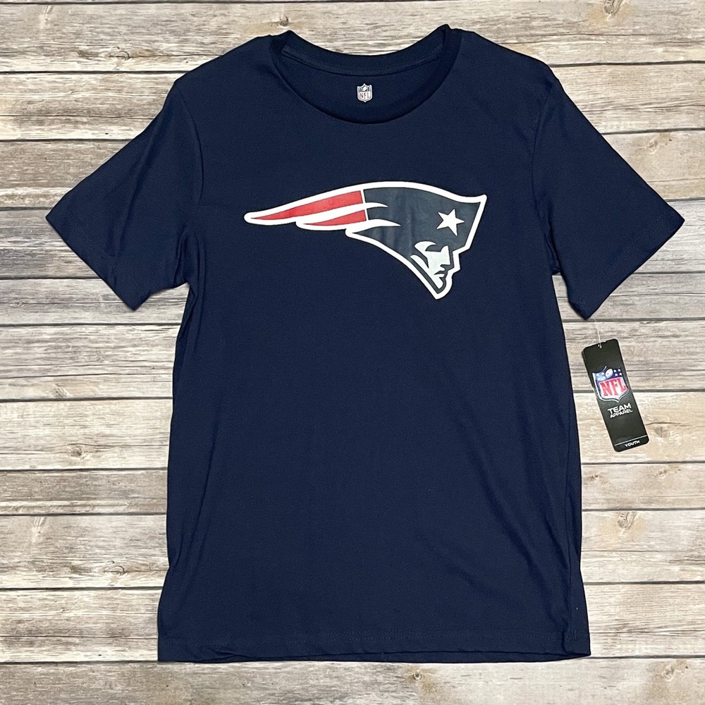 NFL New England Patriots Cotton T Shirt NWT Youth - Picture 1 of 6